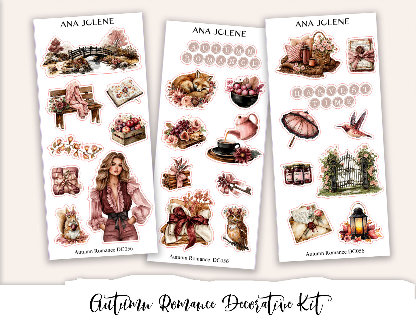 AUTUMN ROMANCE Decorative Planner Sticker Kit