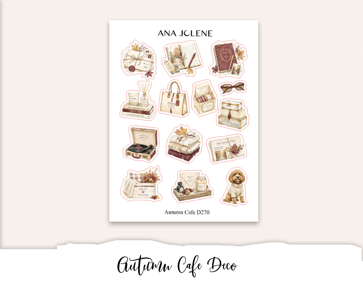 AUTUMN CAFE Mini Journal Sticker Kit