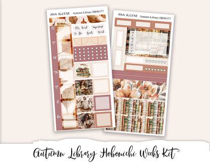 AUTUMN LIBRARY  Hobonichi Weeks Planner Sticker Kit