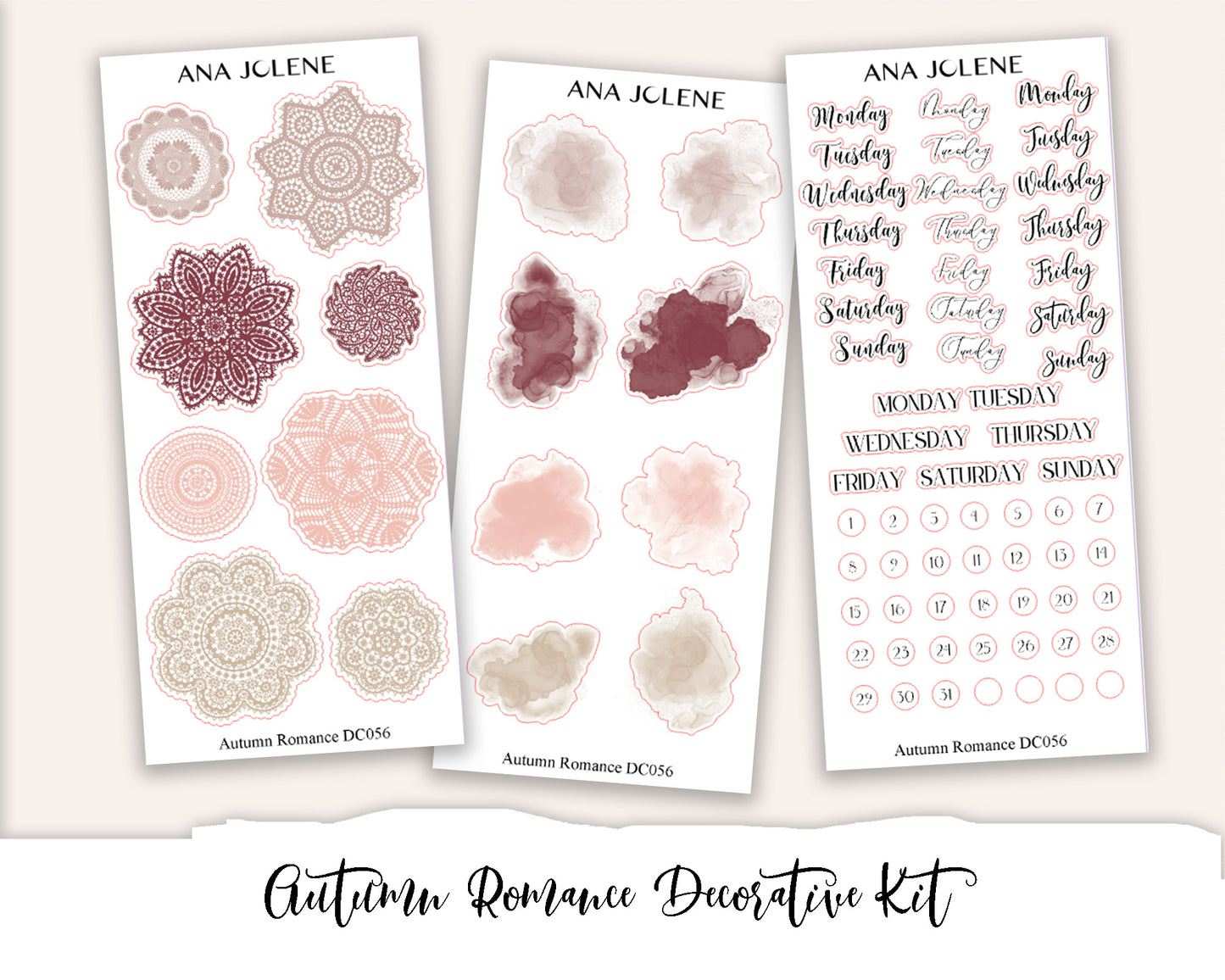 AUTUMN ROMANCE Decorative Planner Sticker Kit