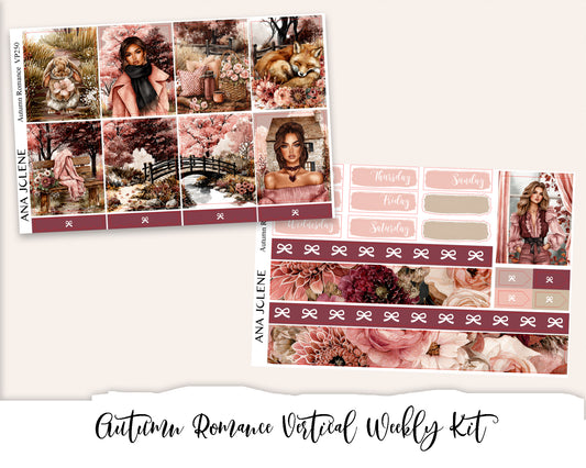 AUTUMN ROMANCE Planner Sticker Kit (Vertical Weekly)