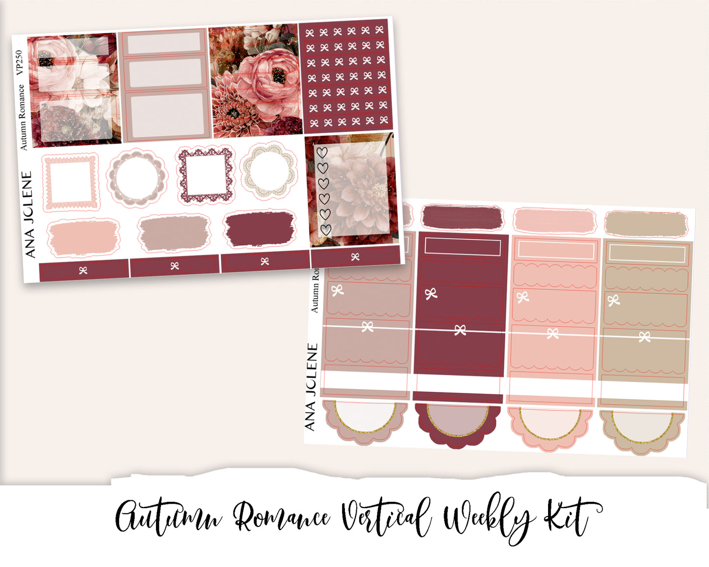 AUTUMN ROMANCE Planner Sticker Kit (Vertical Weekly)