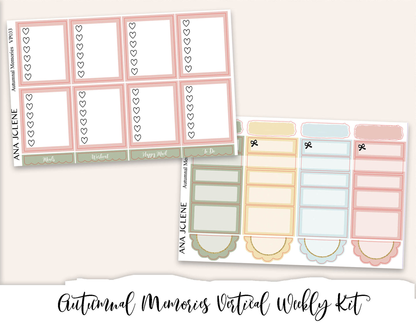 AUTUMNAL MEMORIES Planner Sticker Kit (Vertical Weekly)