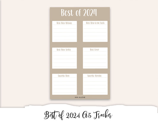 Best of 2024 Tracker Full Page Sticker - A5 Reading Journal