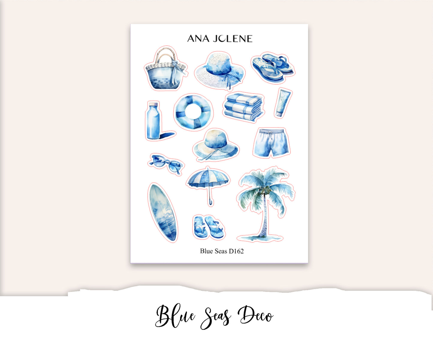 BLUE SEAS Planner Sticker Kit (Vertical Weekly)