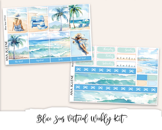 BLUE SEAS Planner Sticker Kit (Vertical Weekly)