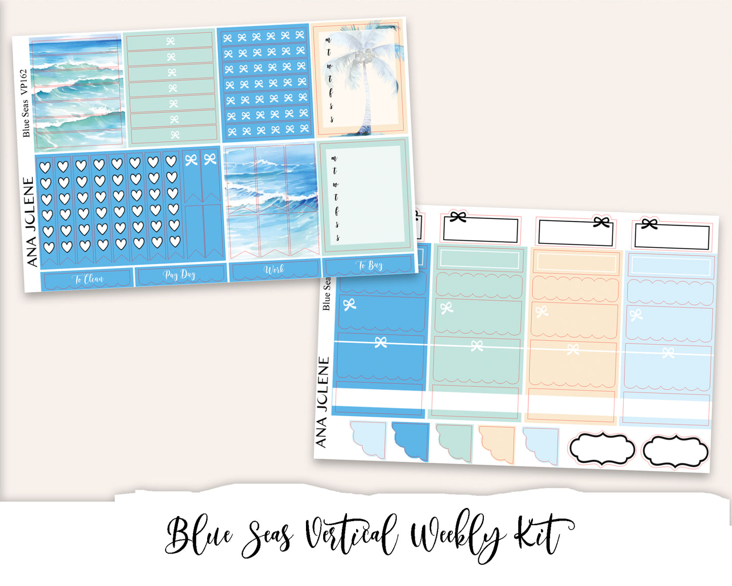 BLUE SEAS Planner Sticker Kit (Vertical Weekly)