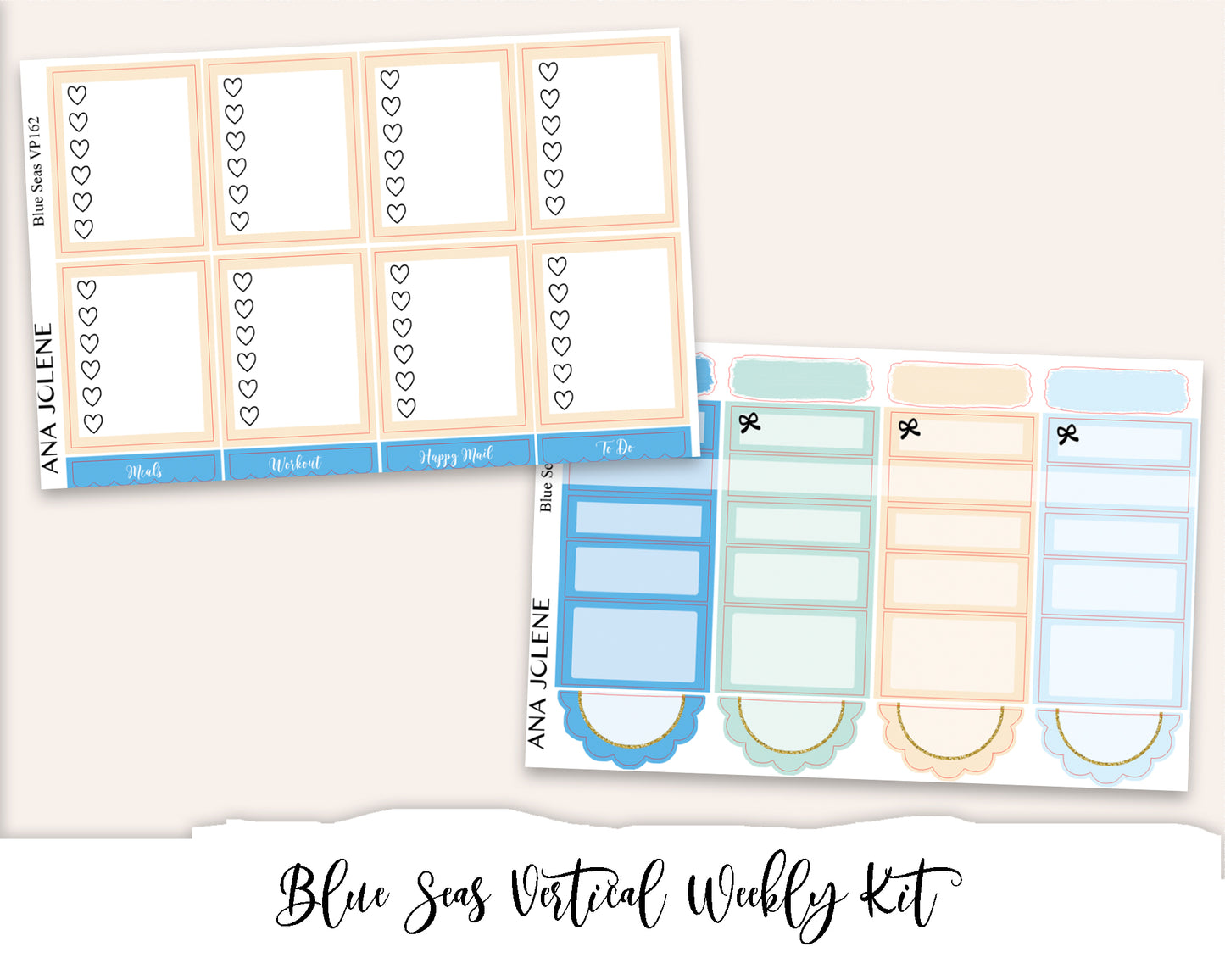 BLUE SEAS Planner Sticker Kit (Vertical Weekly)