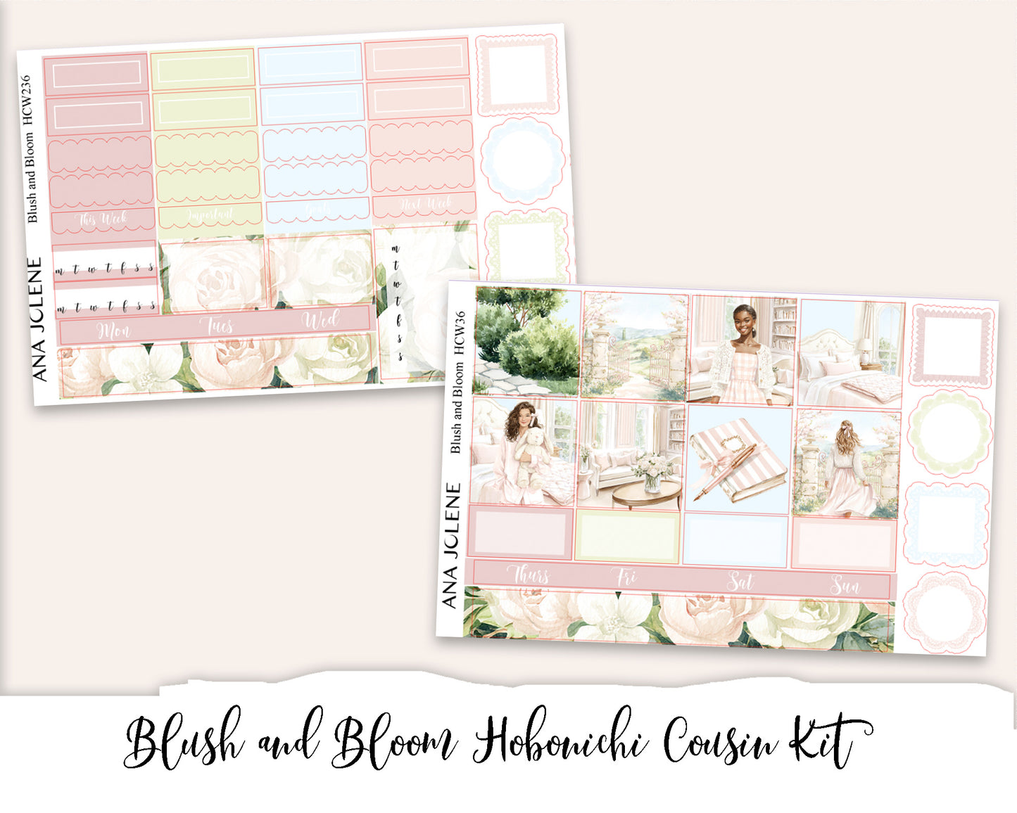 BLUSH & BLOOM Hobonichi Cousin Weekly Planner Sticker Kit