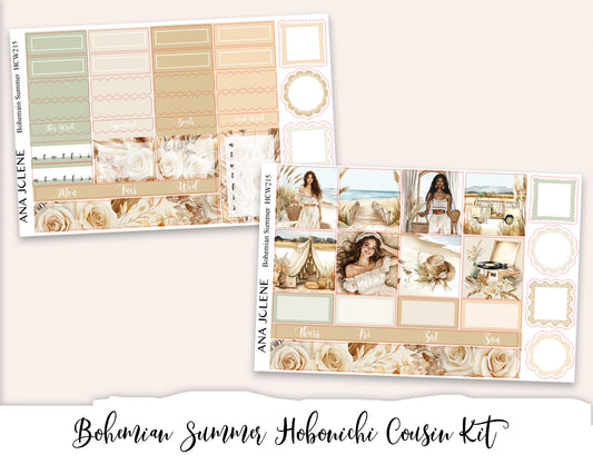 BOHEMIAN SUMMER Hobonichi Cousin Weekly Planner Sticker Kit
