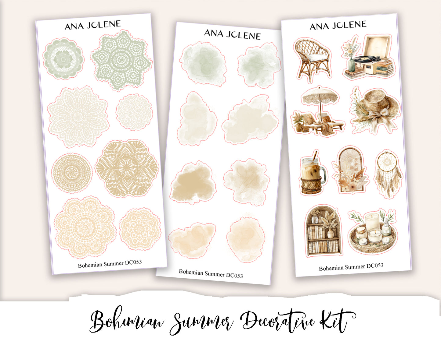 BOHEMIAN SUMMER Decorative Planner Sticker Kit