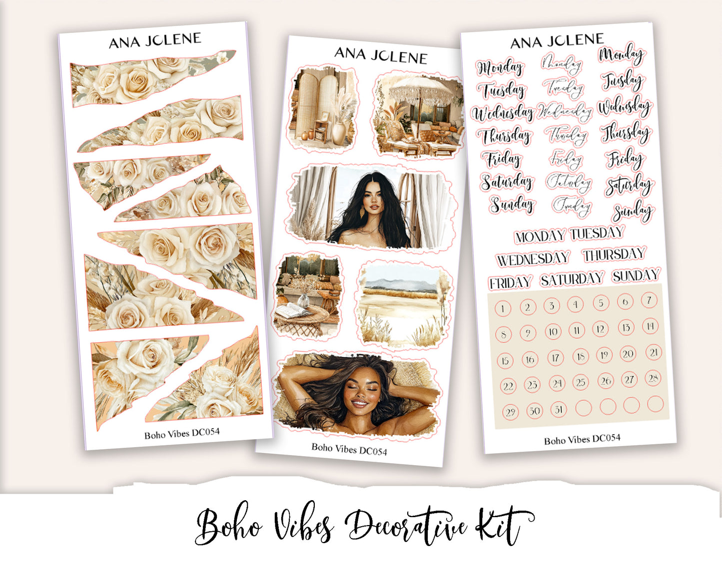 BOHO VIBES Decorative Planner Sticker Kit