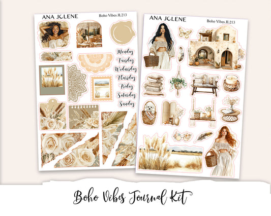 BOHO VIBES  Mini Journal Sticker Kit