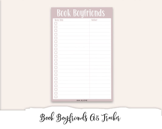 Book Boyfriend Tracker Full Page Sticker - A5 Reading Journal