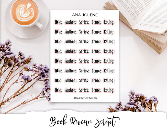 Book Review Script Stickers