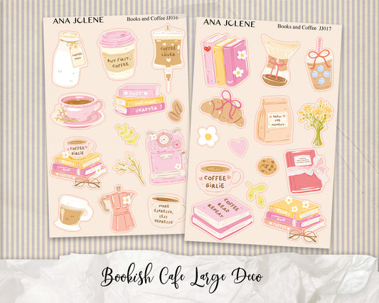 Bookish Cafe Large Deco Stickers