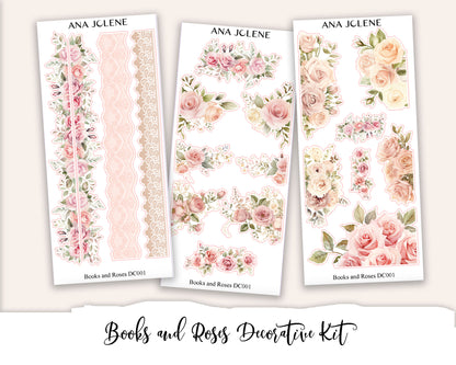 BOOKS AND ROSES Decorative Planner Sticker Kit