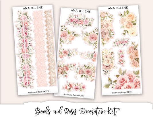 BOOKS AND ROSES Decorative Planner Sticker Kit