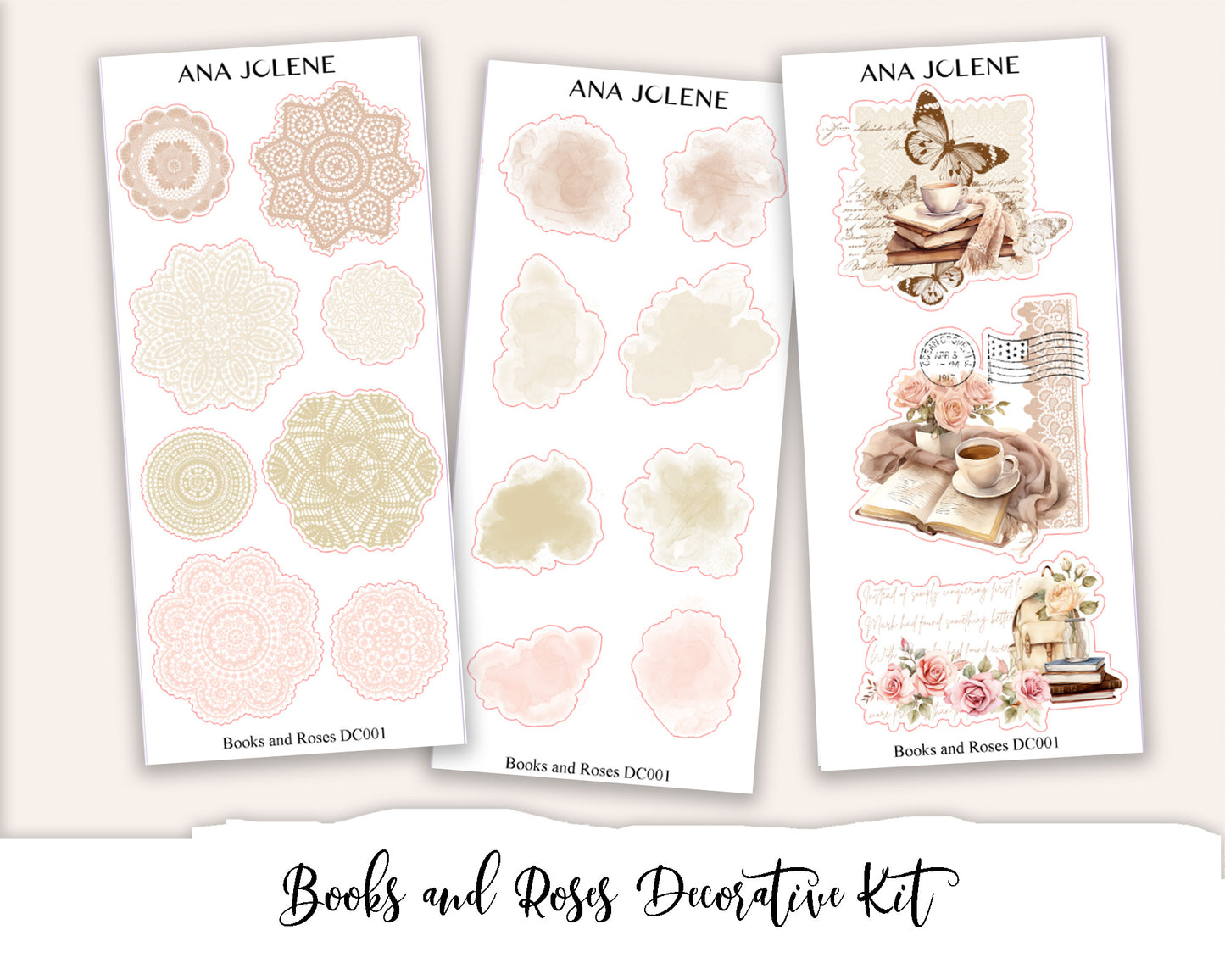 BOOKS AND ROSES Decorative Planner Sticker Kit