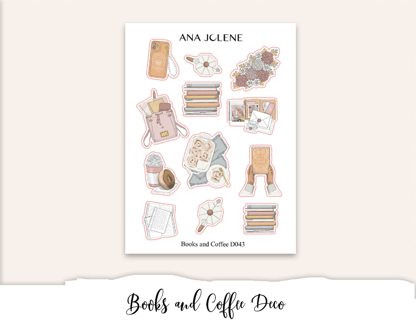 BOOKS AND COFFEE Mini Journal Sticker Kit