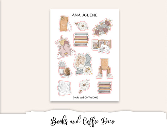 BOOKS AND COFFEE Deco Stickers