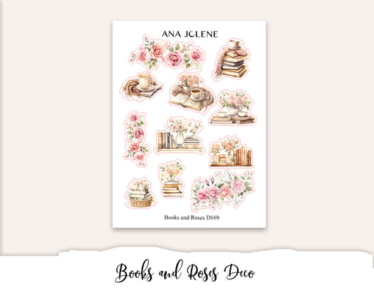 BOOKS AND ROSES Deco Stickers