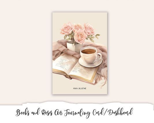 Books and Roses A6 Journaling Card/Dashboard
