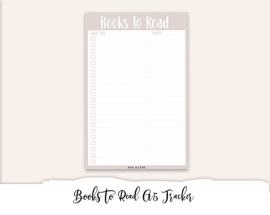 Books to Read Tracker Full Page Sticker - A5 Reading Journal