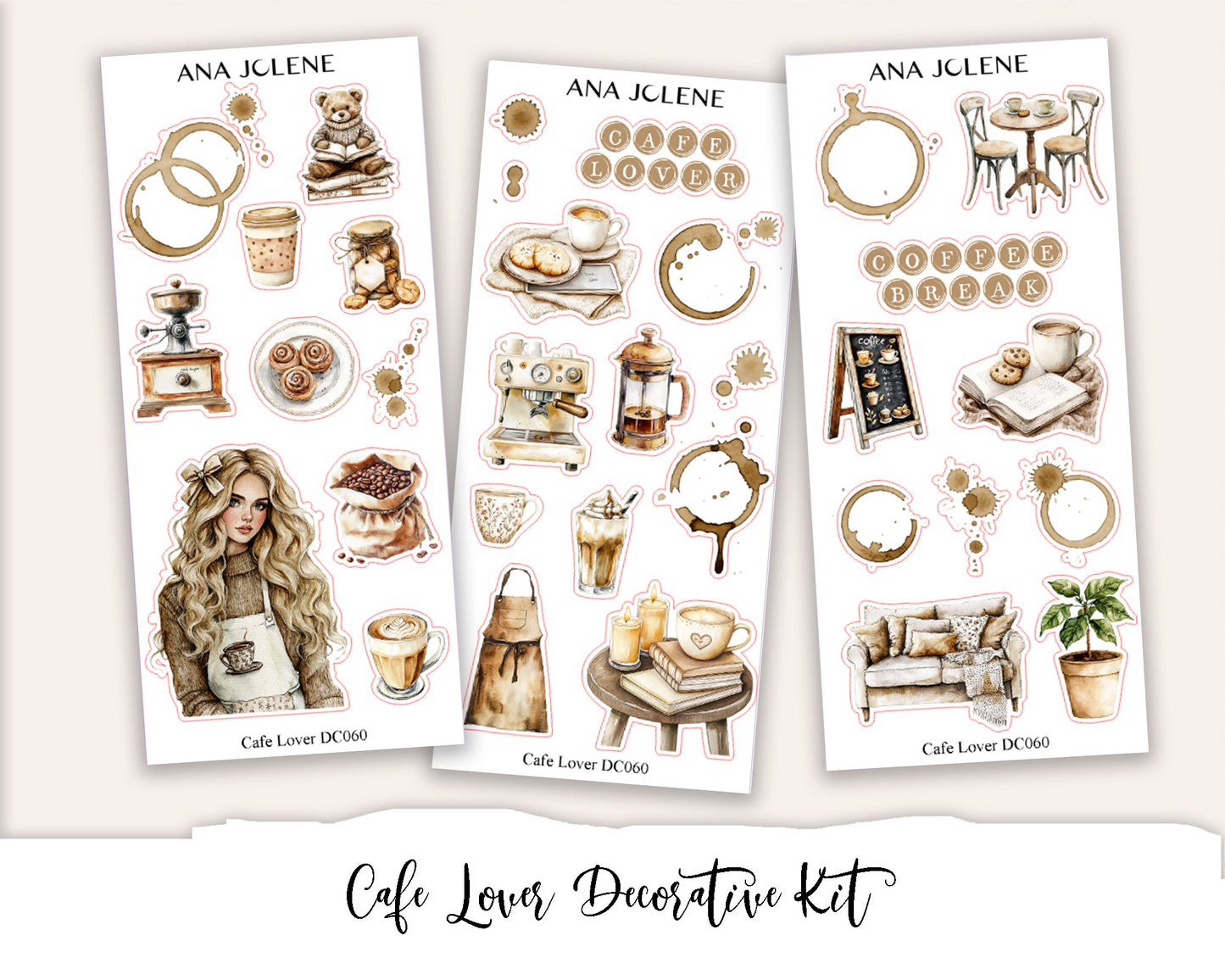 CAFE LOVER Decorative Planner Sticker Kit