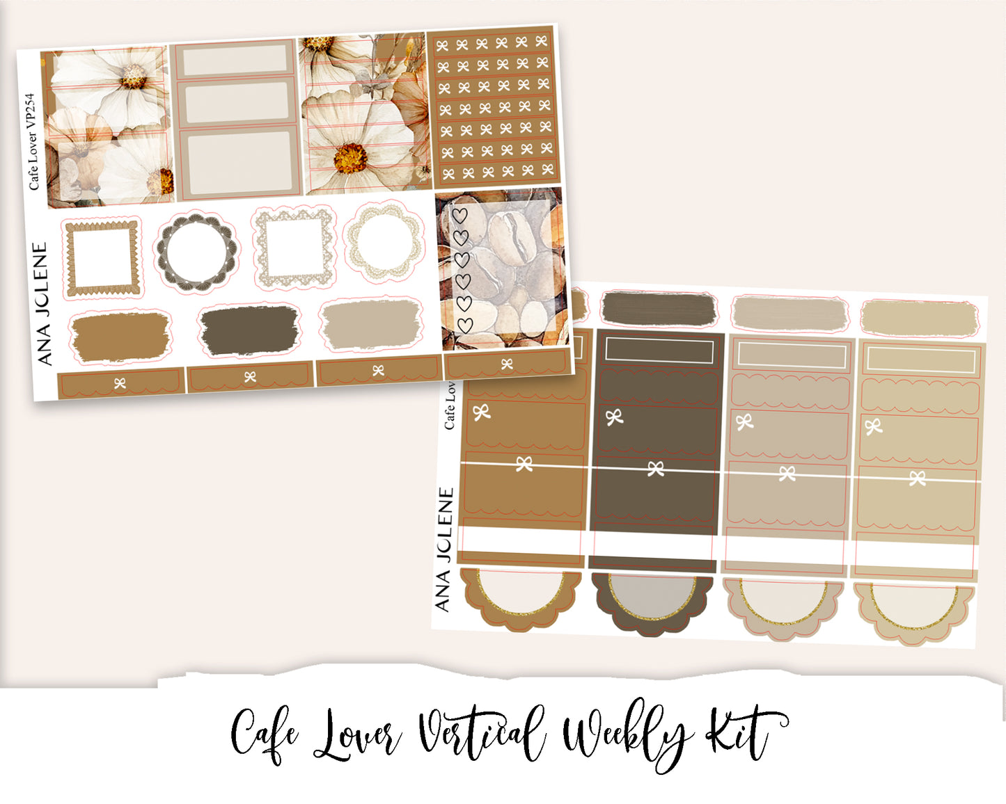 CAFE LOVER  Planner Sticker Kit (Vertical Weekly)