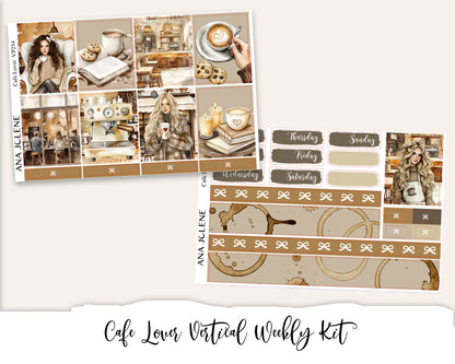 CAFE LOVER  Planner Sticker Kit (Vertical Weekly)
