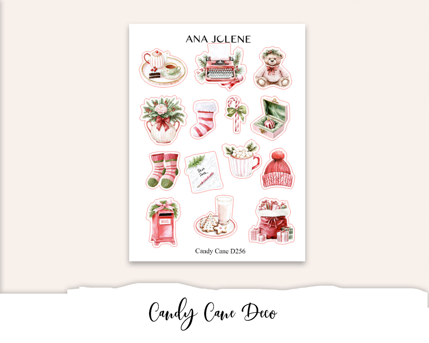 CANDY CANE  Mini Journal Sticker Kit