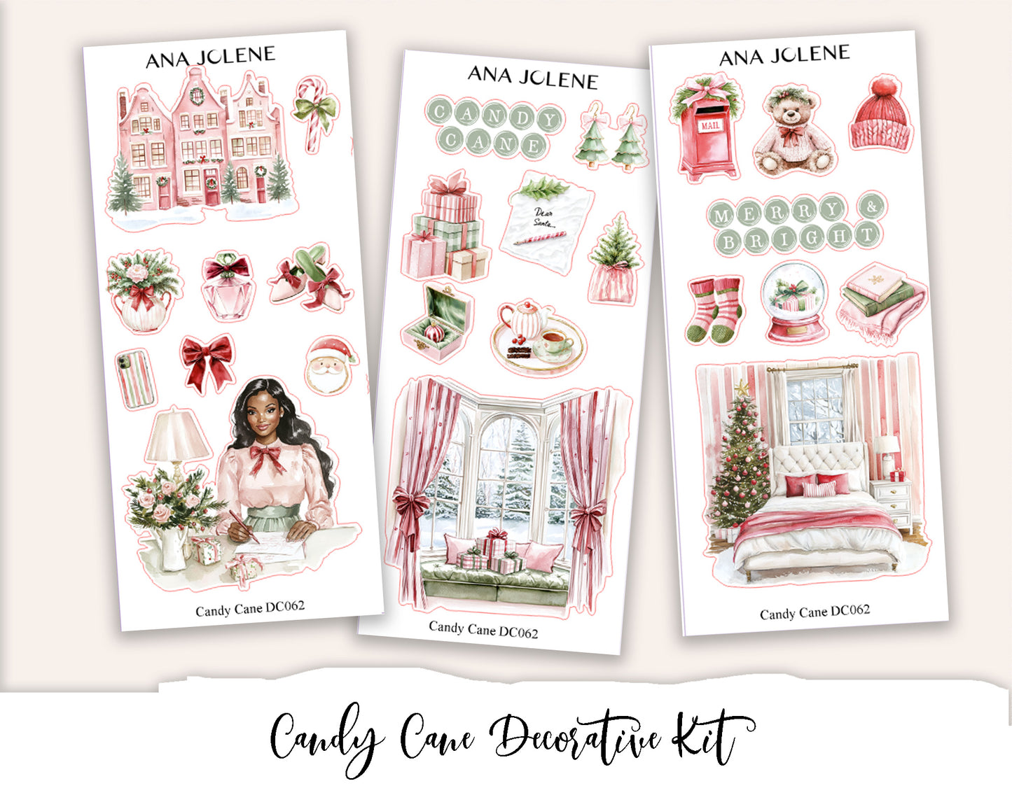 CANDY CANE  Decorative Planner Sticker Kit