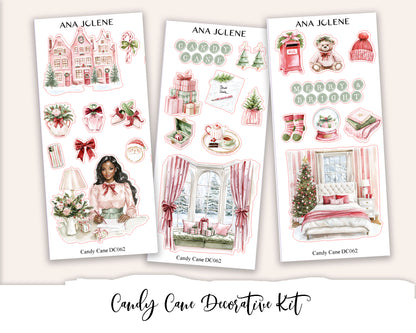 CANDY CANE  Decorative Planner Sticker Kit