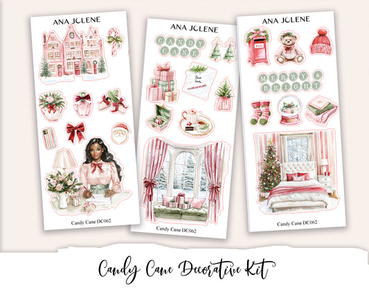 CANDY CANE  Decorative Planner Sticker Kit