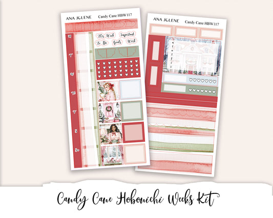CANDY CANE Hobonichi Weeks Planner Sticker Kit