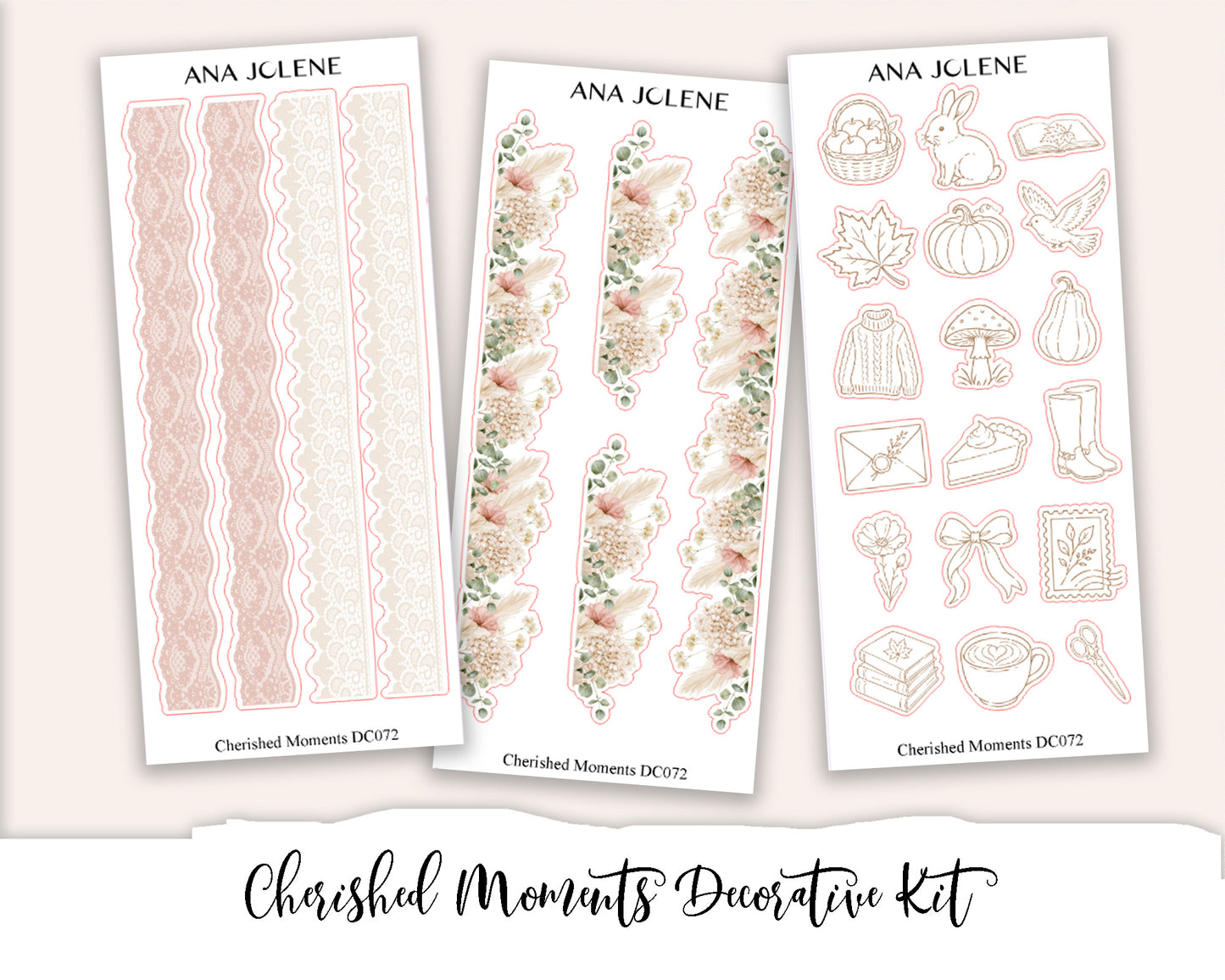 CHERISHED MOMENTS  Decorative Planner Sticker Kit (Deluxe Edition)