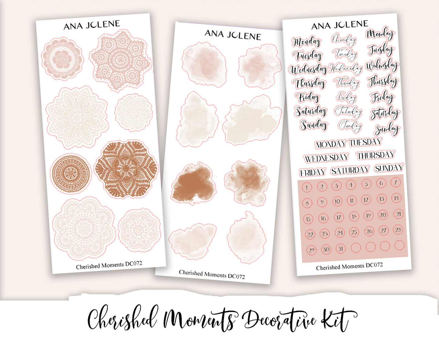 CHERISHED MOMENTS  Decorative Planner Sticker Kit (Deluxe Edition)
