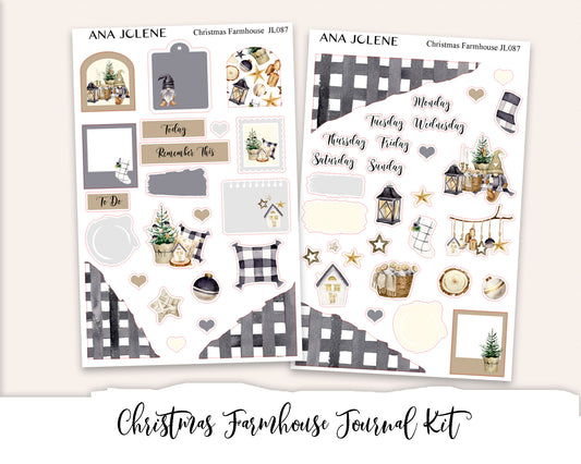 CHRISTMAS FARMHOUSE Mini Journal Sticker Kit