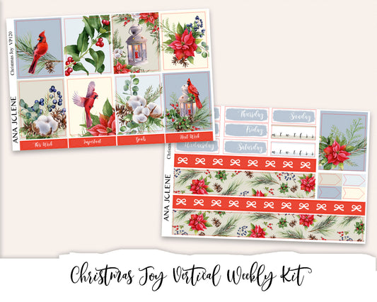 CHRISTMAS JOY Planner Sticker Kit (Vertical Weekly)