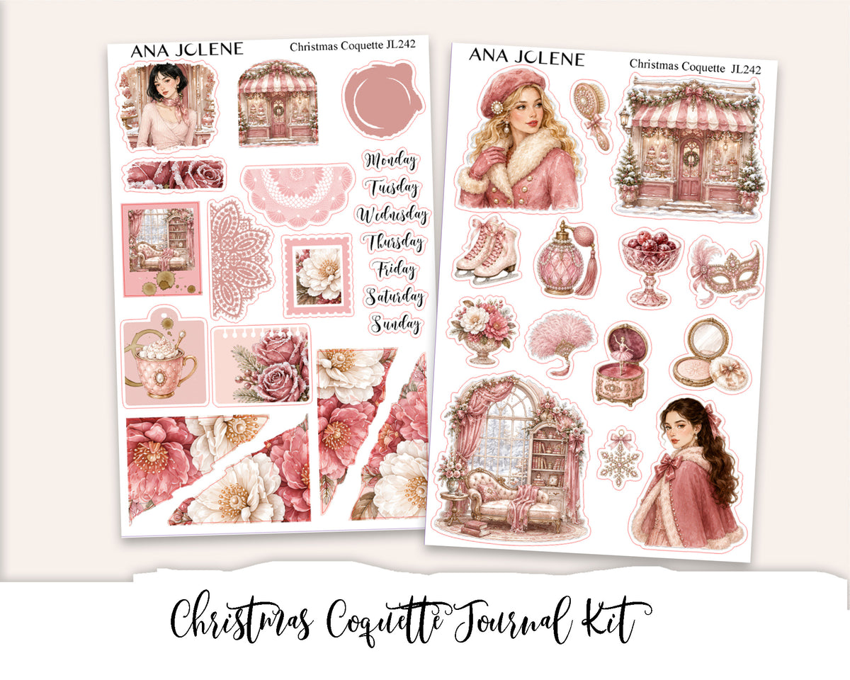 CHRISTMAS COQUETTE Mini Journal Sticker Kit