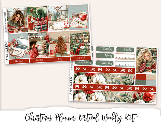 CHRISTMAS PLANNER Planner Sticker Kit (Vertical Weekly)