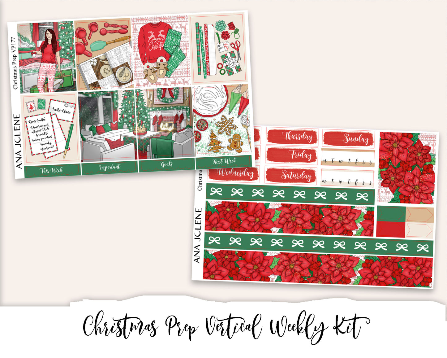 CHRISTMAS PREP Planner Sticker Kit (Vertical Weekly)