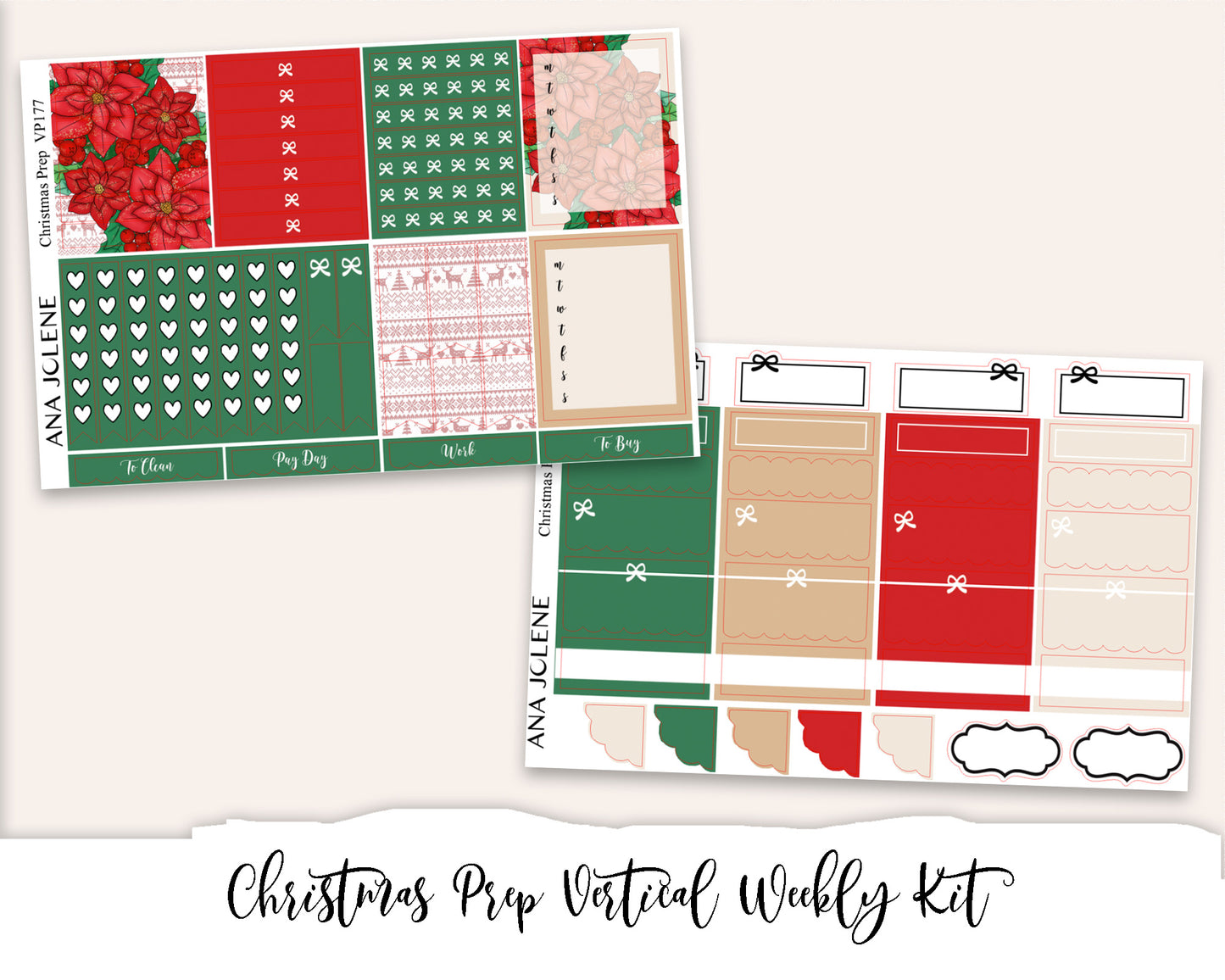 CHRISTMAS PREP Planner Sticker Kit (Vertical Weekly)