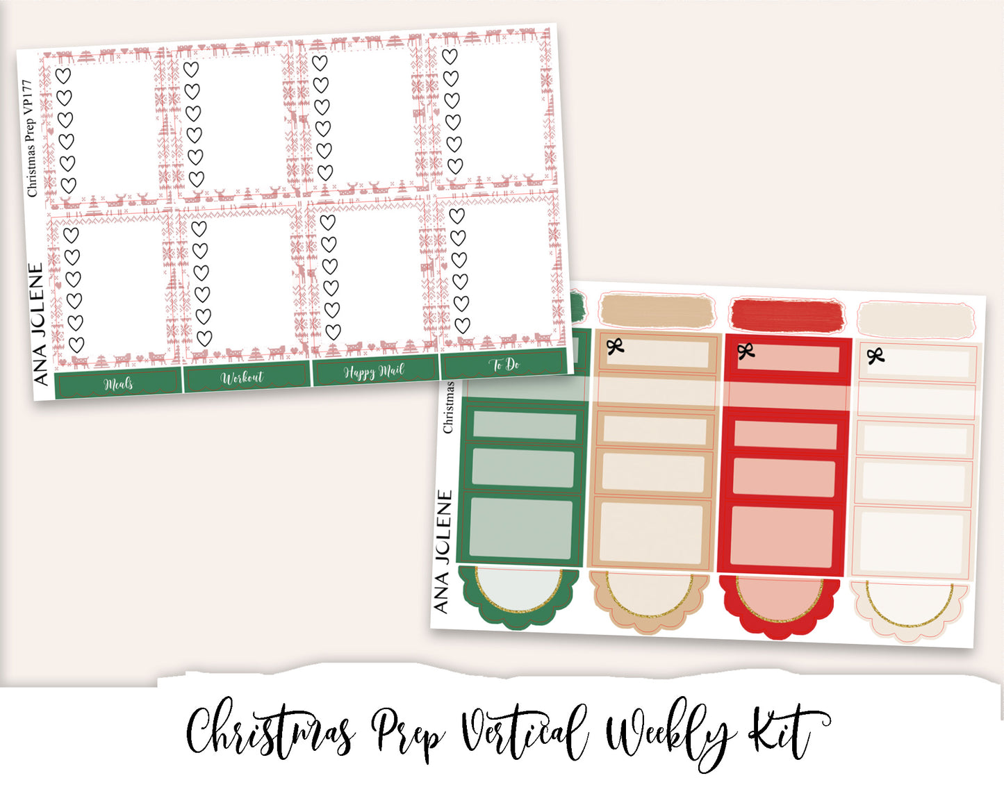 CHRISTMAS PREP Planner Sticker Kit (Vertical Weekly)