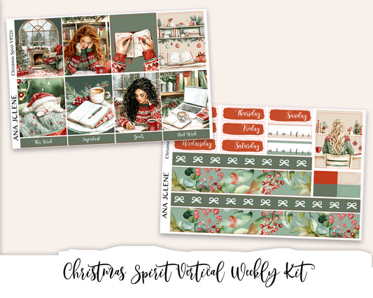 CHRISTMAS SPIRIT Planner Sticker Kit (Vertical Weekly)