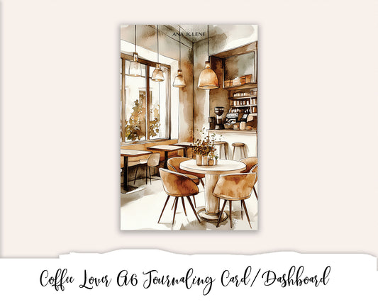 Coffee Lover A6 Journaling Card/Dashboard
