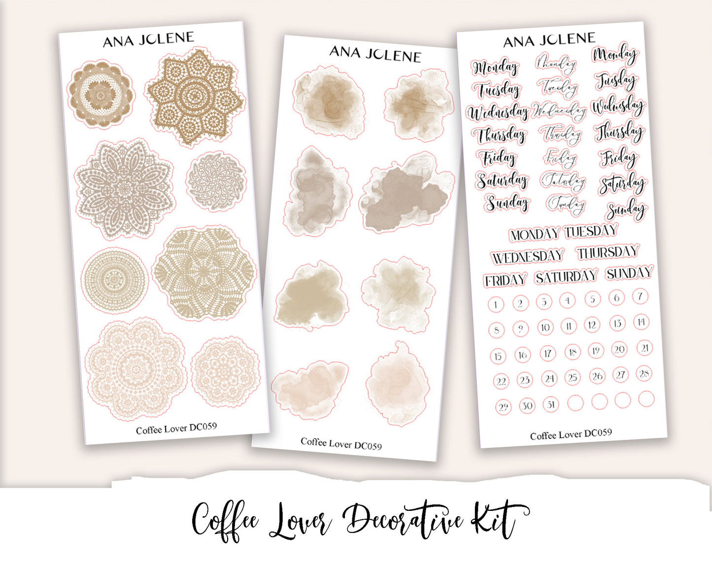 COFFEE LOVER Decorative Planner Sticker Kit
