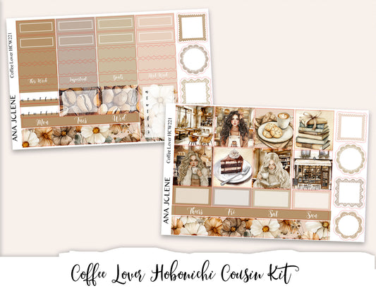 COFFEE LOVER  Hobonichi Cousin Weekly Planner Sticker Kit