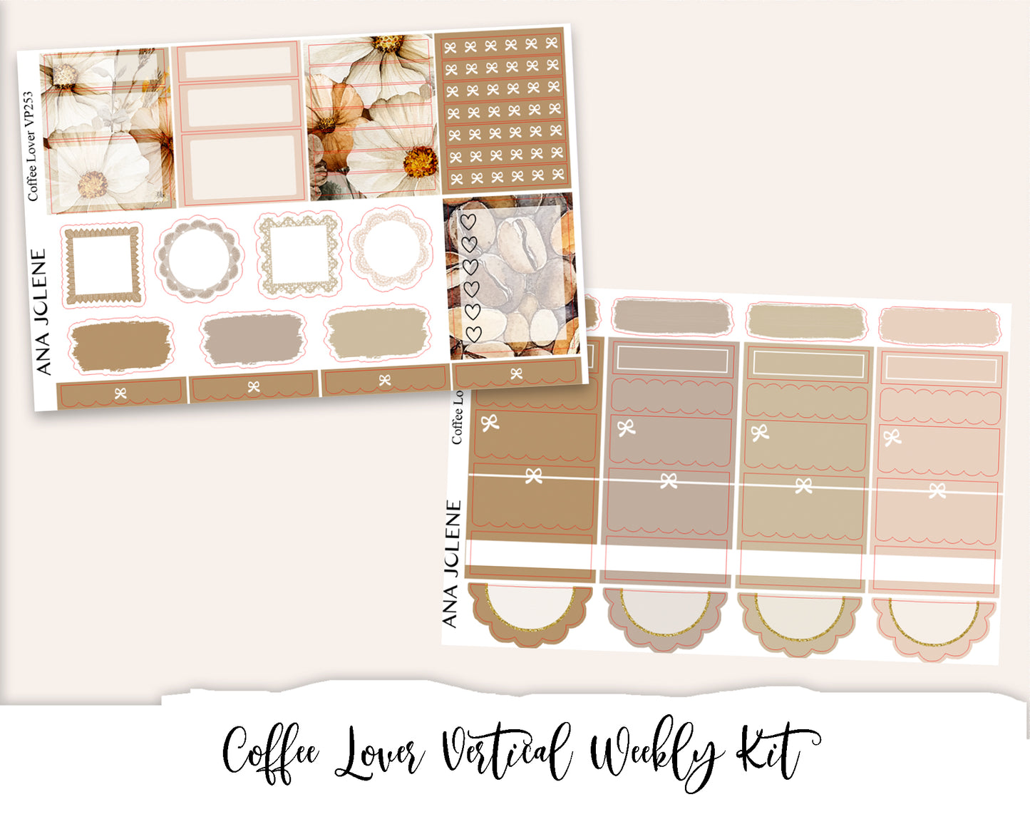 COFFEE LOVER  Planner Sticker Kit (Vertical Weekly)
